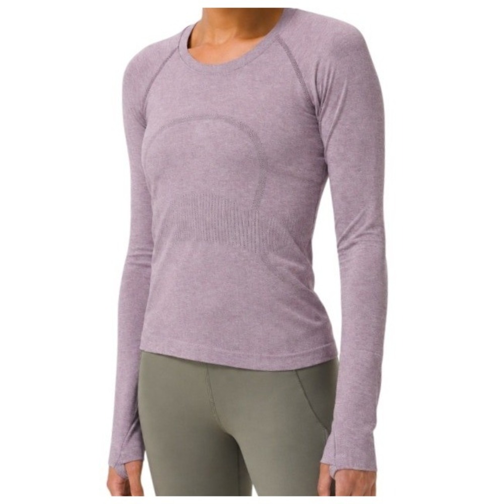 Lululemon 12 Swiftly Long Sleeve 2.0 Race Shirt in Lilac Play Lotus Lavender NWT